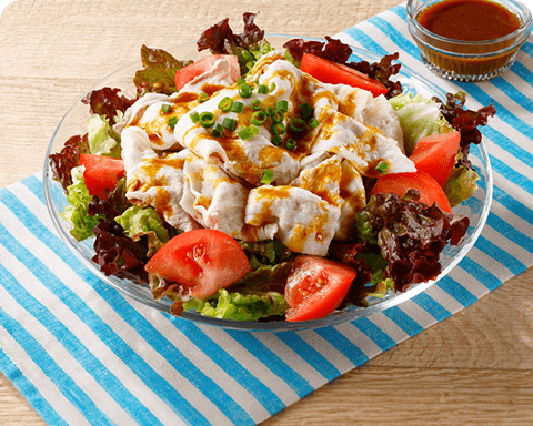 カレードレッシングで食べる豚しゃぶサラダ レシピ画像