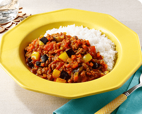 夏野菜キーマカレー レシピ画像