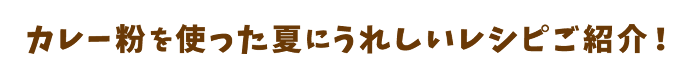 カレー粉を使った夏にうれしいレシピご紹介！