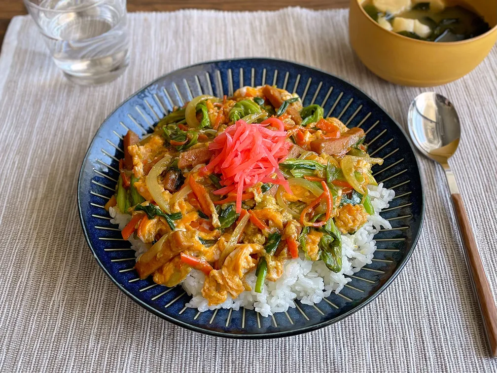 カレー味でご飯がすすむ沖縄ちゃんぽんのイメージ