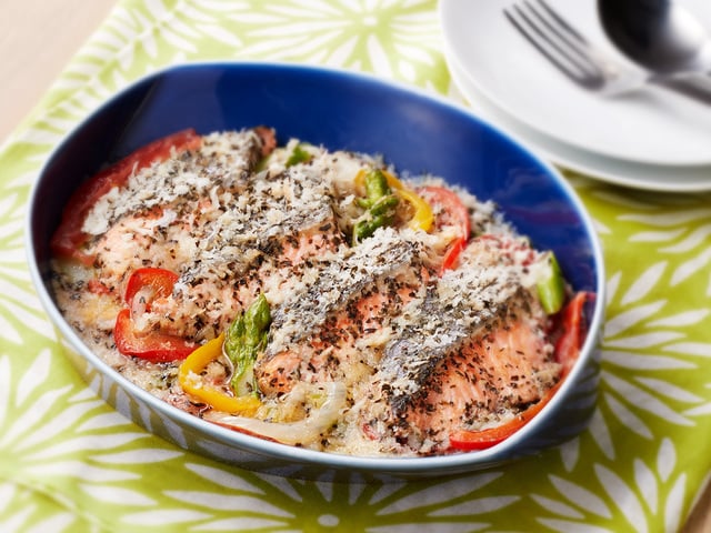 レンジで！鮭の香草パン粉焼き風