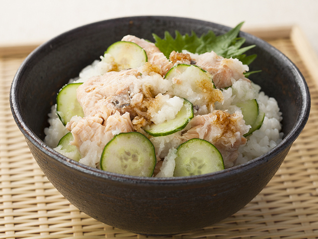さっぱり！サケ缶のおろしどんぶり