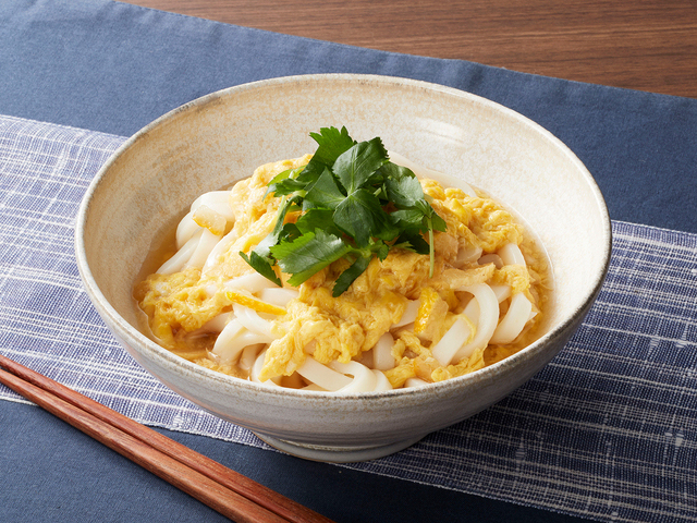ゆず香るかきたまうどん