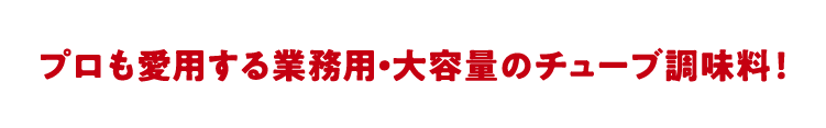 プロも愛用する業務用・大容量のチューブ調味料！