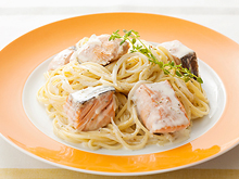 サーモンのクリームパスタ