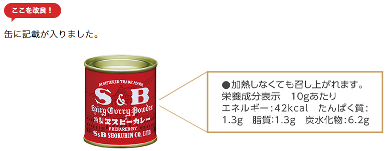 ここを改良! 缶に記載が入りました。