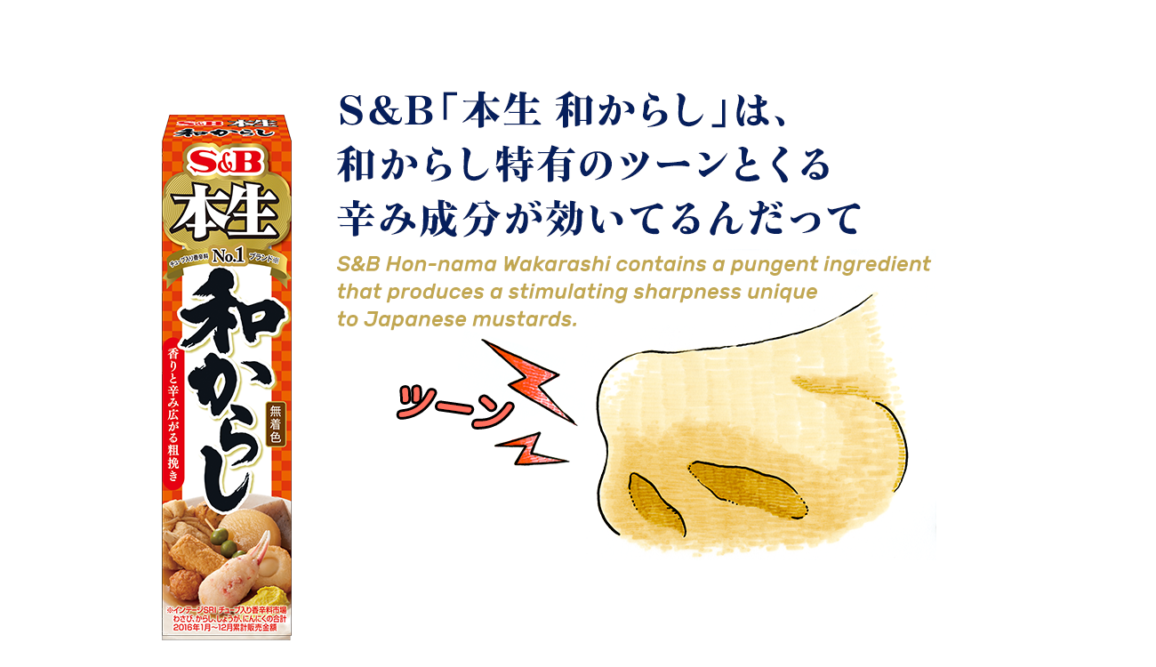 S&B「本生 和からし」は、和からし特有のツーンとくる辛み成分が効いてるんだって