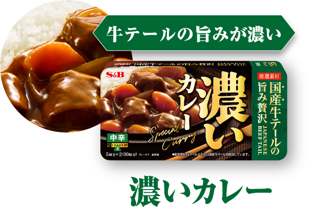 牛テールの旨みが濃い　濃いカレー