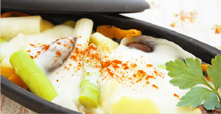 温野菜のクリームソースがけ
