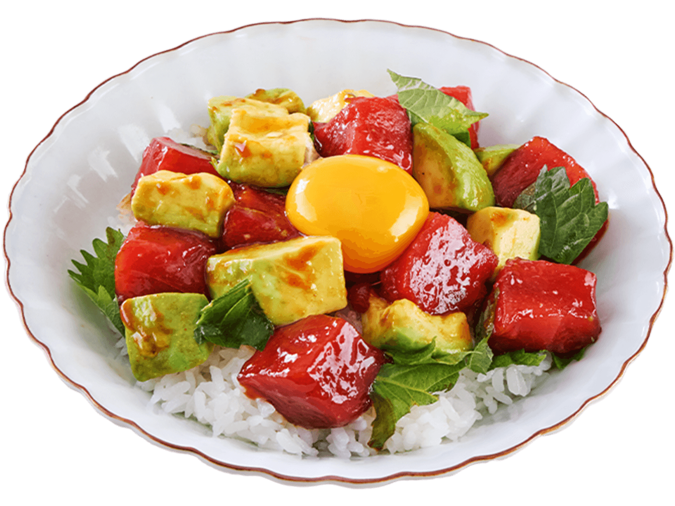 アボカドとまぐろのユッケ丼