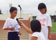 優勝インタビューは2年優勝の森田くんと高橋さん。ともに素晴らしい記録でした。