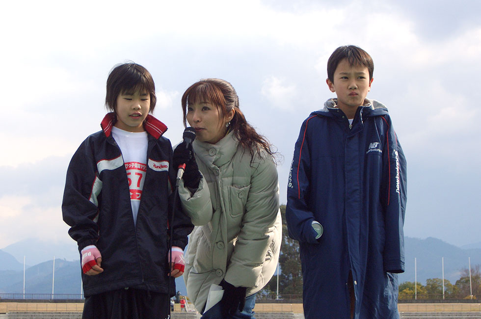 3年男女優勝インタビュー。男子は西川くん、女子は星加さんが連覇を果たした。