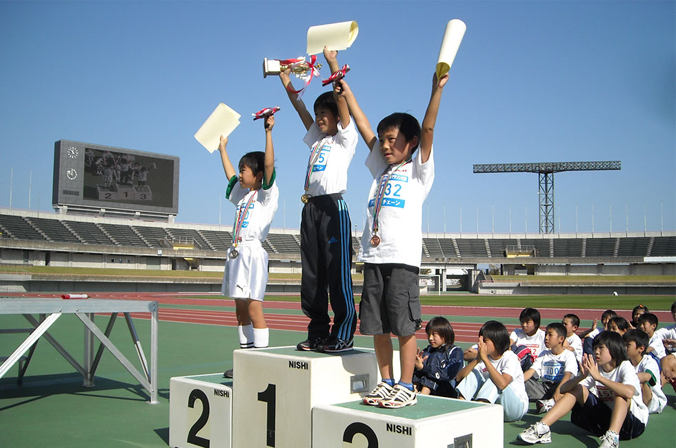 3年男子表彰。栗島くんが2連覇。2位中村くん、3位小島くん。