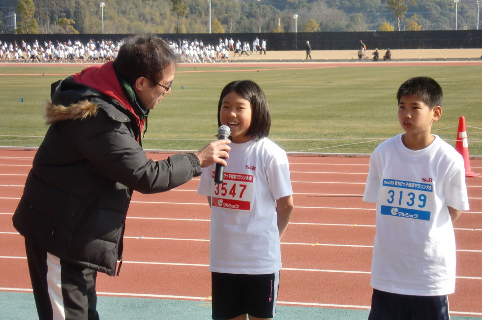 3年男子は富永くんが2連覇。同女子も渡辺さんが3連覇。