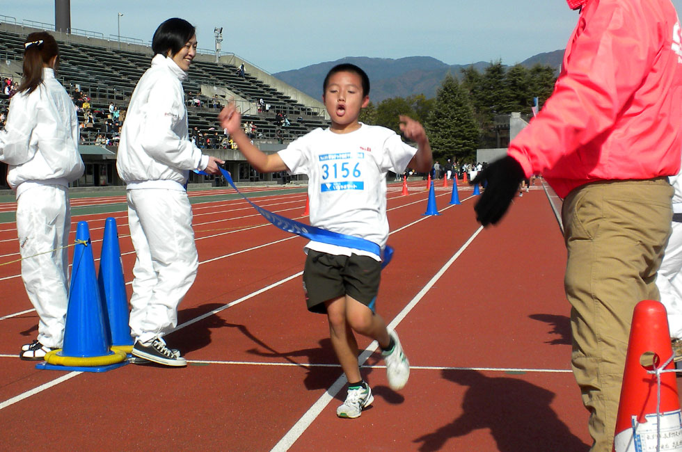 3年男子は森田くんが7分22秒で2度目のＶ。
