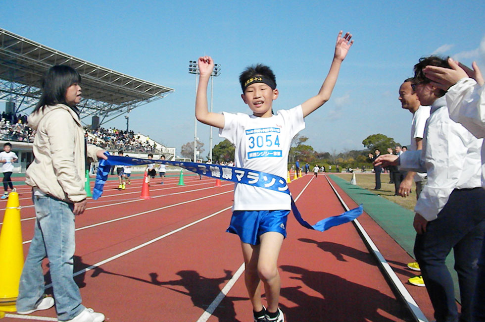 3年男子は弓削くんが好タイムで初優勝。