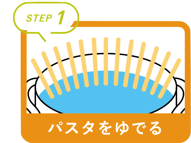 step1 パスタをゆでる