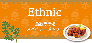 Ethnic 食欲そそるスパイシーメニュー