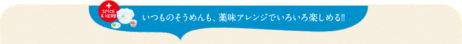 いつものそうめんも、薬味アレンジでいろいろ楽しめる!!