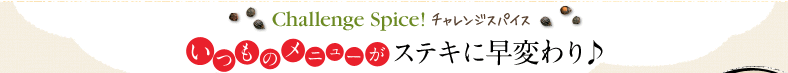 チャレンジスパイス　いつものメニューがステキに早変わり♪