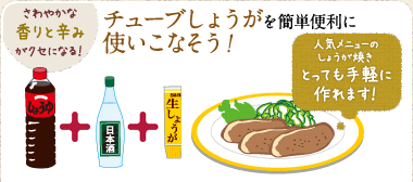 さわやかな香りと辛みがクセになる！チューブしょうがを簡単便利に使いこなそう！　人気メニューのしょうが焼きとっても手軽に作れます！