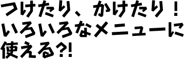 つけたり、かけたり！いろいろなメニューに使える?!